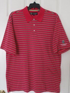 St. Andrews of Scotland Mens S/S Red Cotton Golf Polo Shirt - Size Large